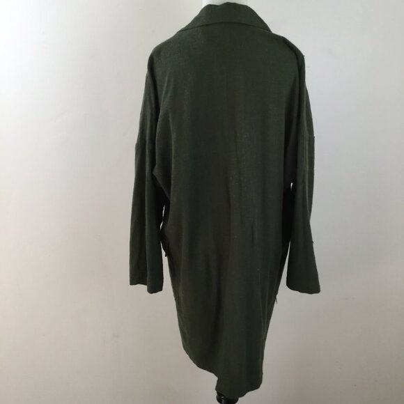 Zara Longline Oversized Linen Blend Olive Blazer Jacker xs - Picture 7 of 13